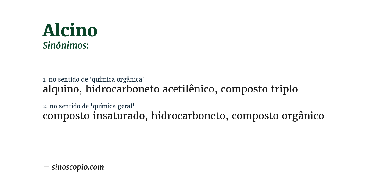 Sinônimo de alcino
