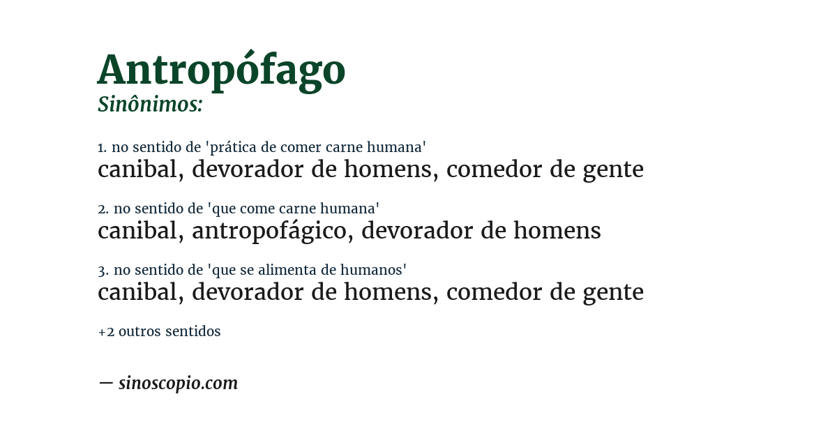 Sinônimo de antropófago