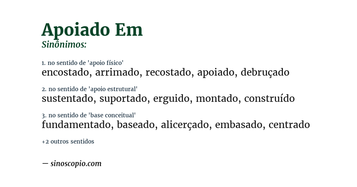 Sinônimo de apoiado em