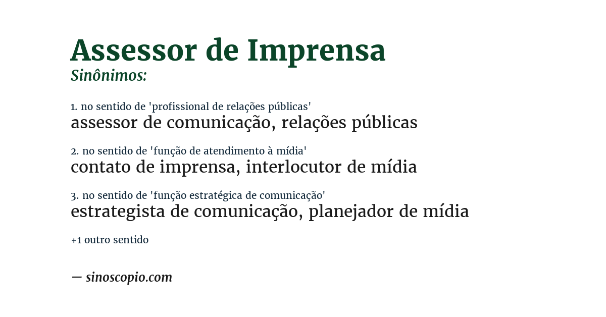 Sinônimo de assessor de imprensa