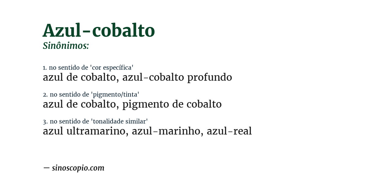 Sinônimo de azul-cobalto