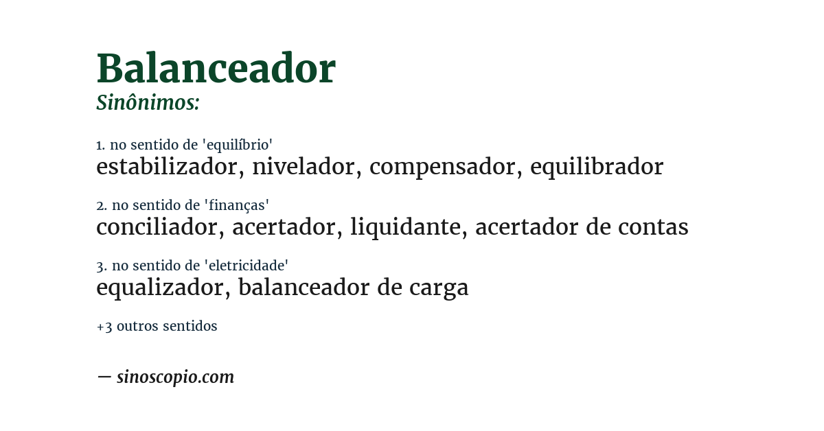 Sinônimo de balanceador