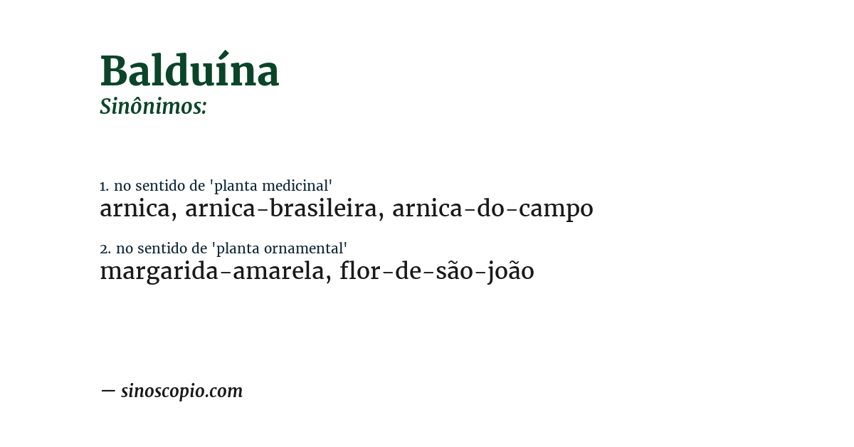 Sinônimo de balduína