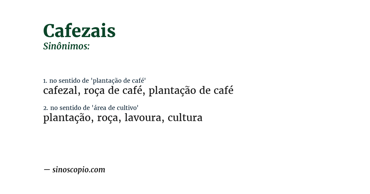 Sinônimo de cafezais