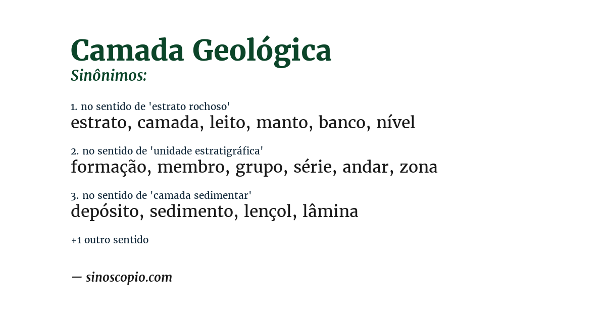 Sinônimo de camada geológica