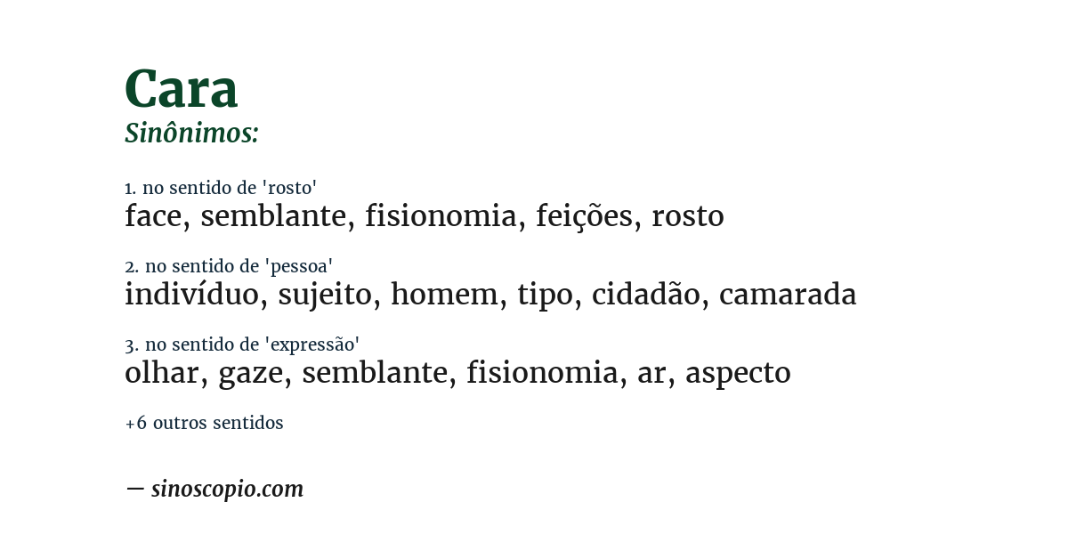 Sinônimo de cara