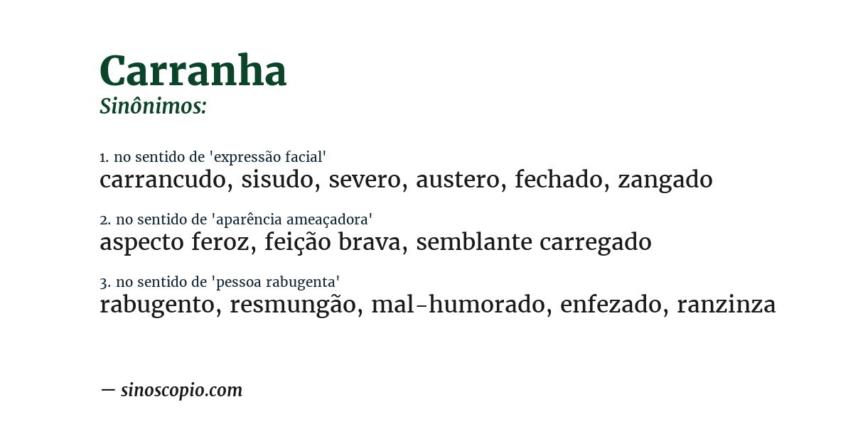Sinônimo de carranha