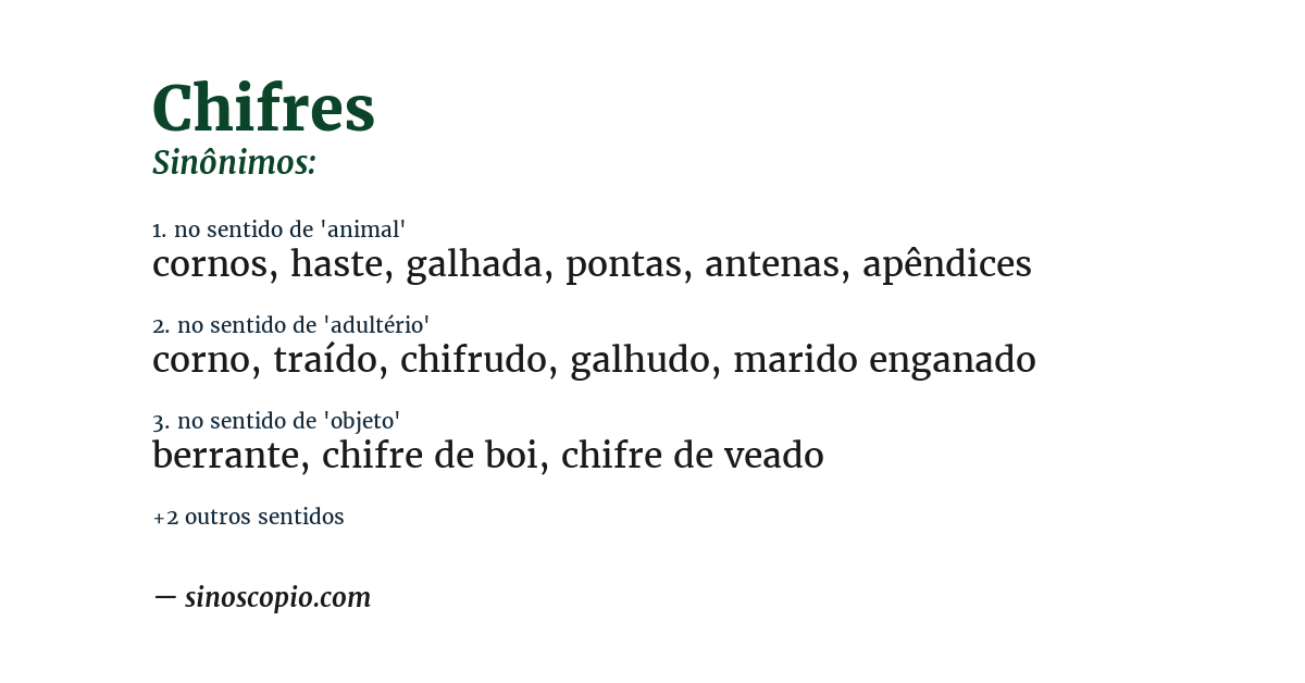 Sinônimo de chifres