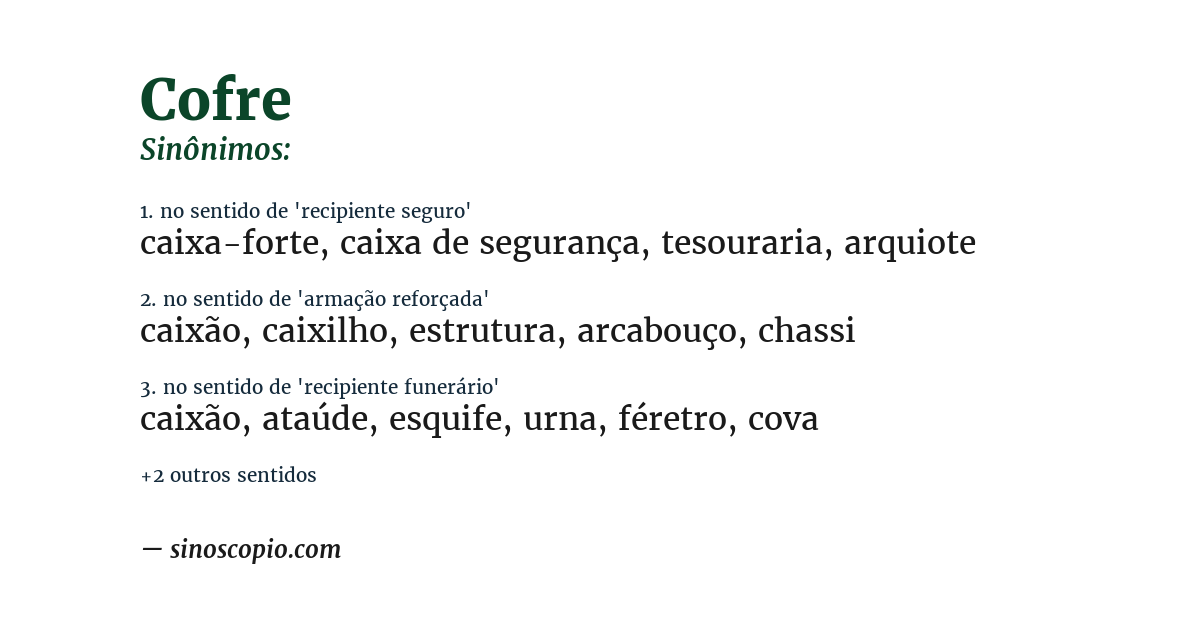 Sinônimo de cofre