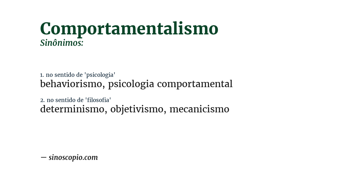 Sinônimo de comportamentalismo