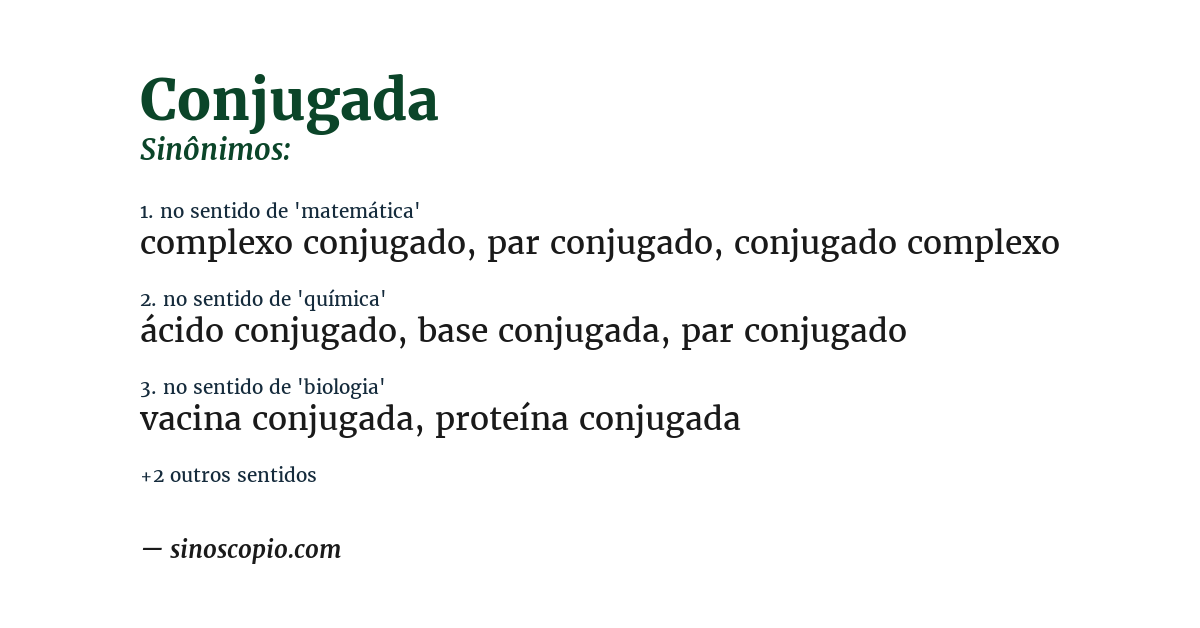 Sinônimo de conjugada