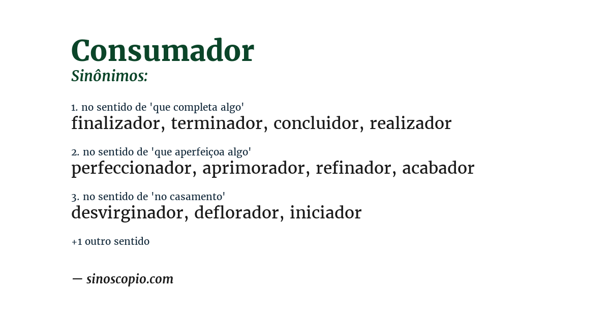 Sinônimo de consumador
