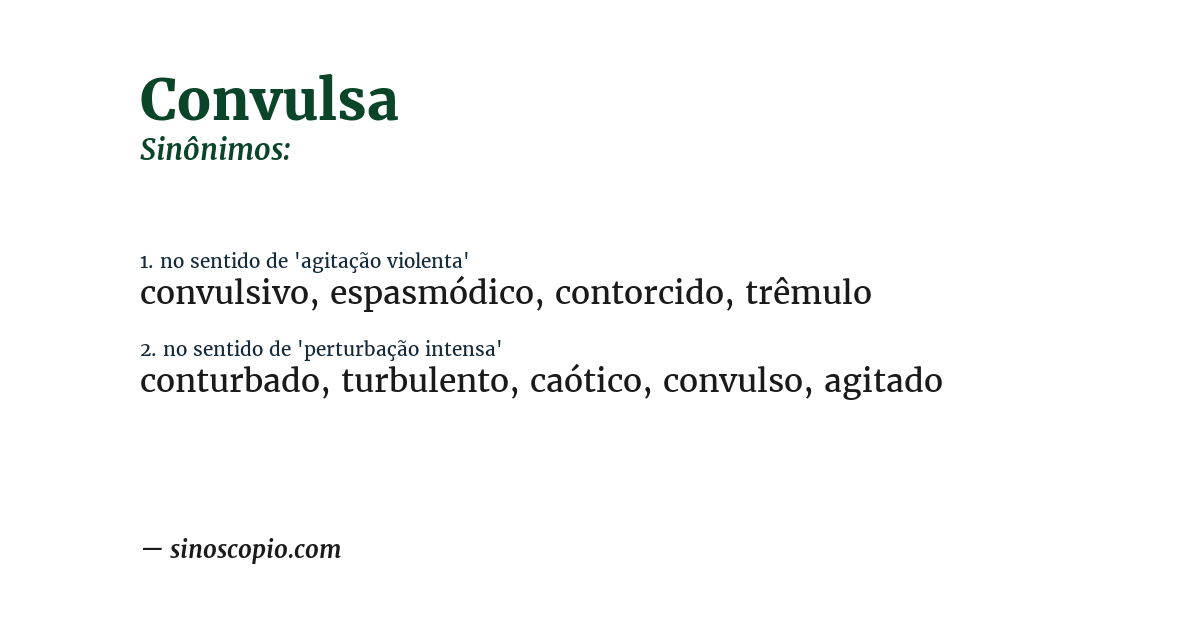 Sinônimo de convulsa