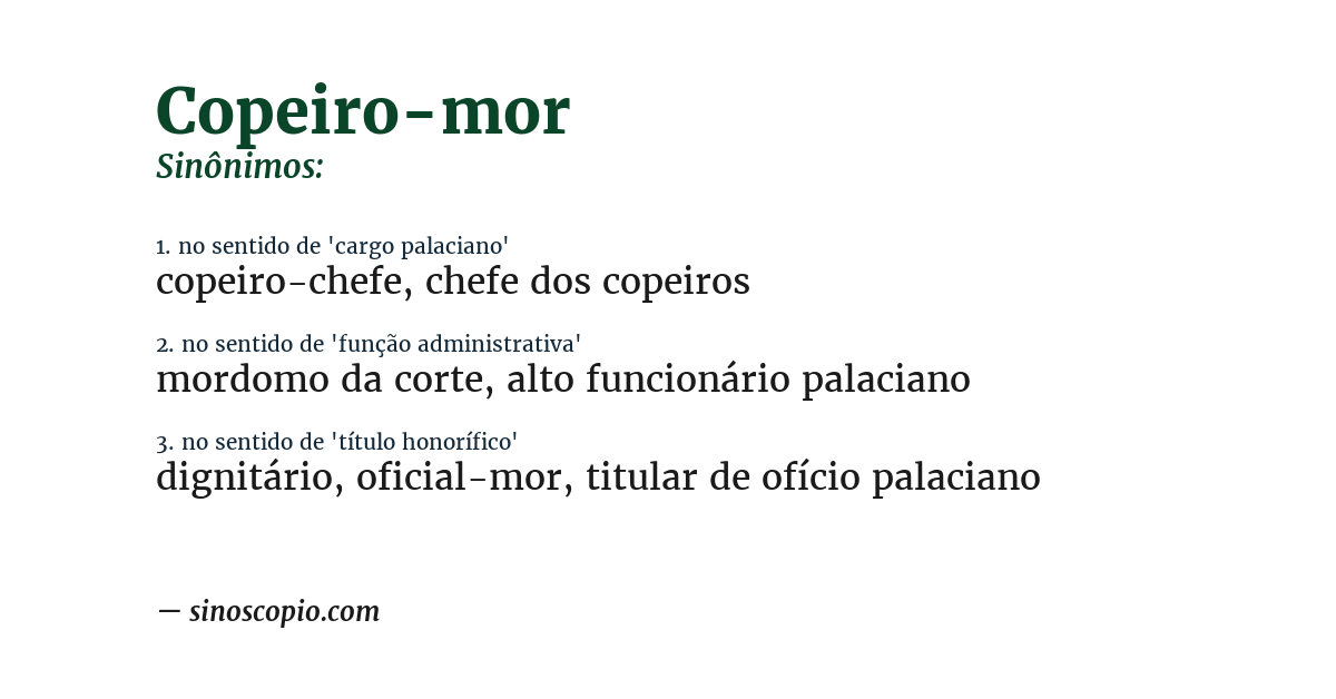 Sinônimo de copeiro-mor