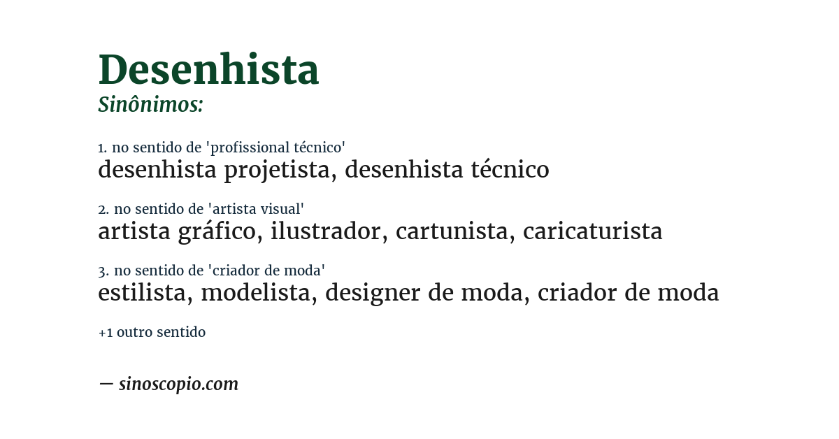 Sinônimo de desenhista
