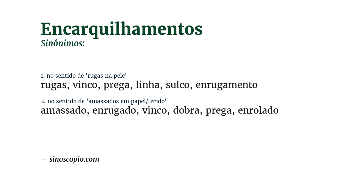 Sinônimo de encarquilhamentos