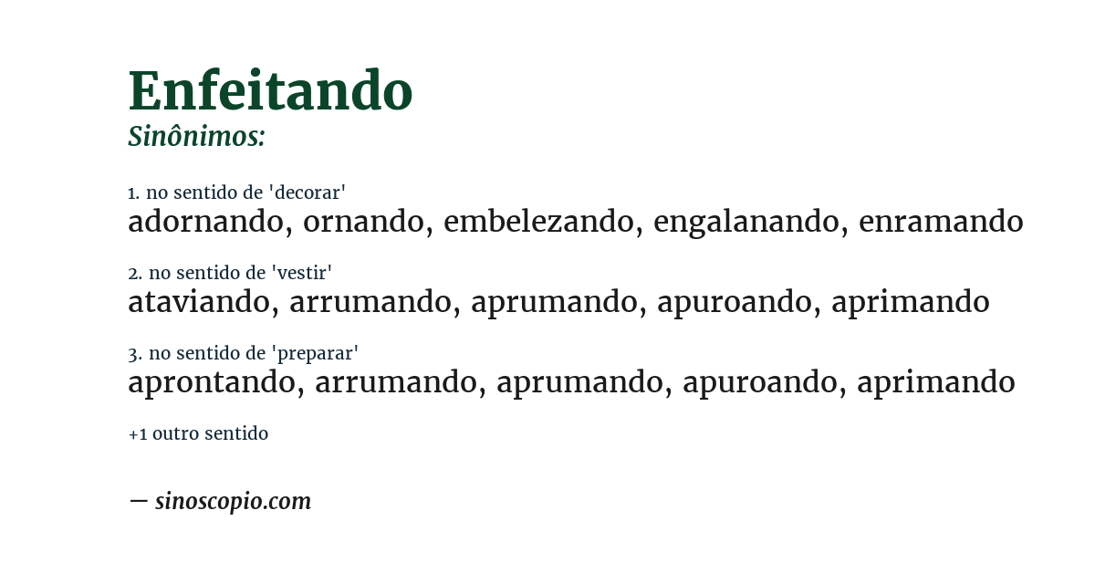 Sinônimo de enfeitando