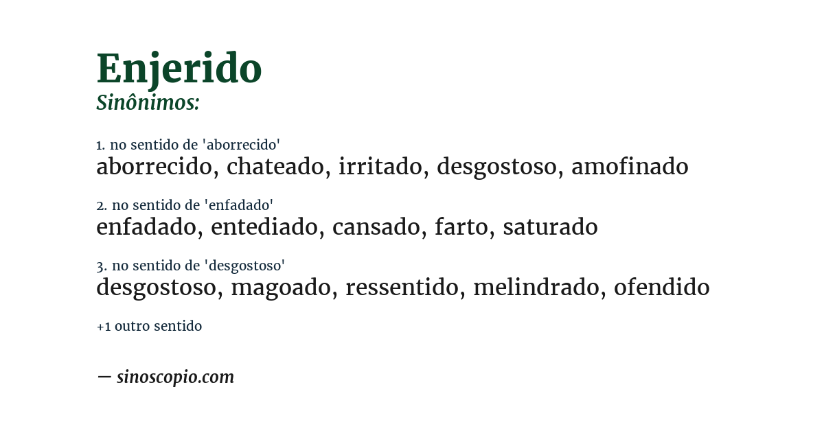 Sinônimo de enjerido