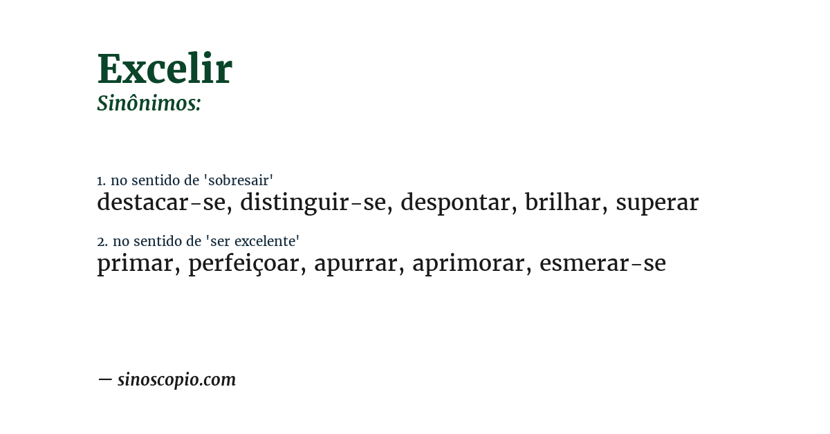 Sinônimo de excelir