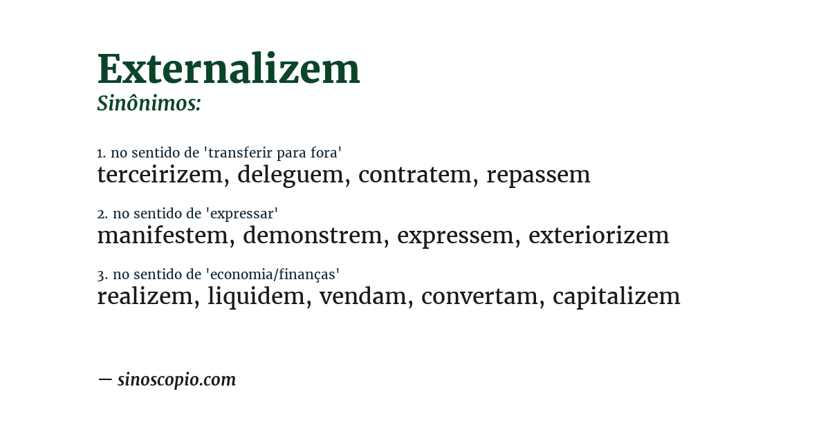 Sinônimo de externalizem