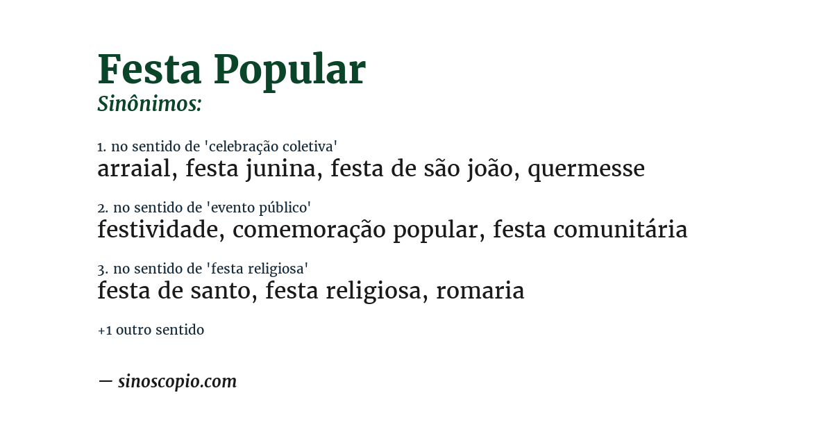 Sinônimo de festa popular