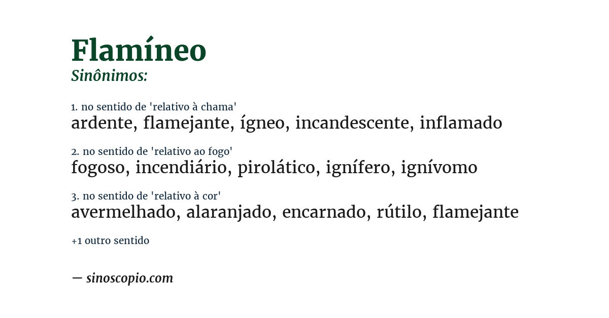 Sinônimo de flamíneo