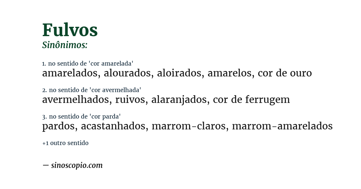 Sinônimo de fulvos