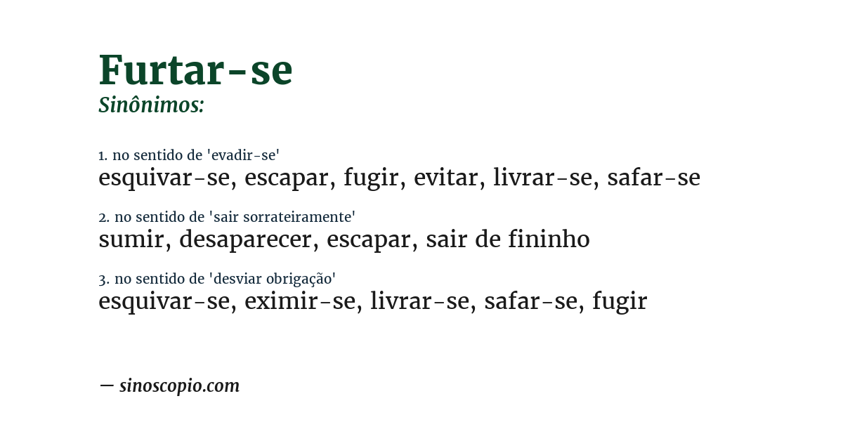 Sinônimo de furtar-se