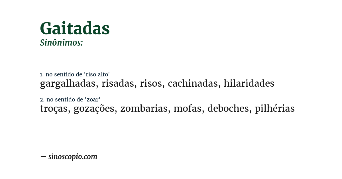 Sinônimo de gaitadas