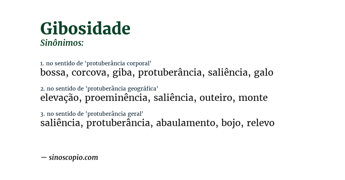 Sinônimo de gibosidade