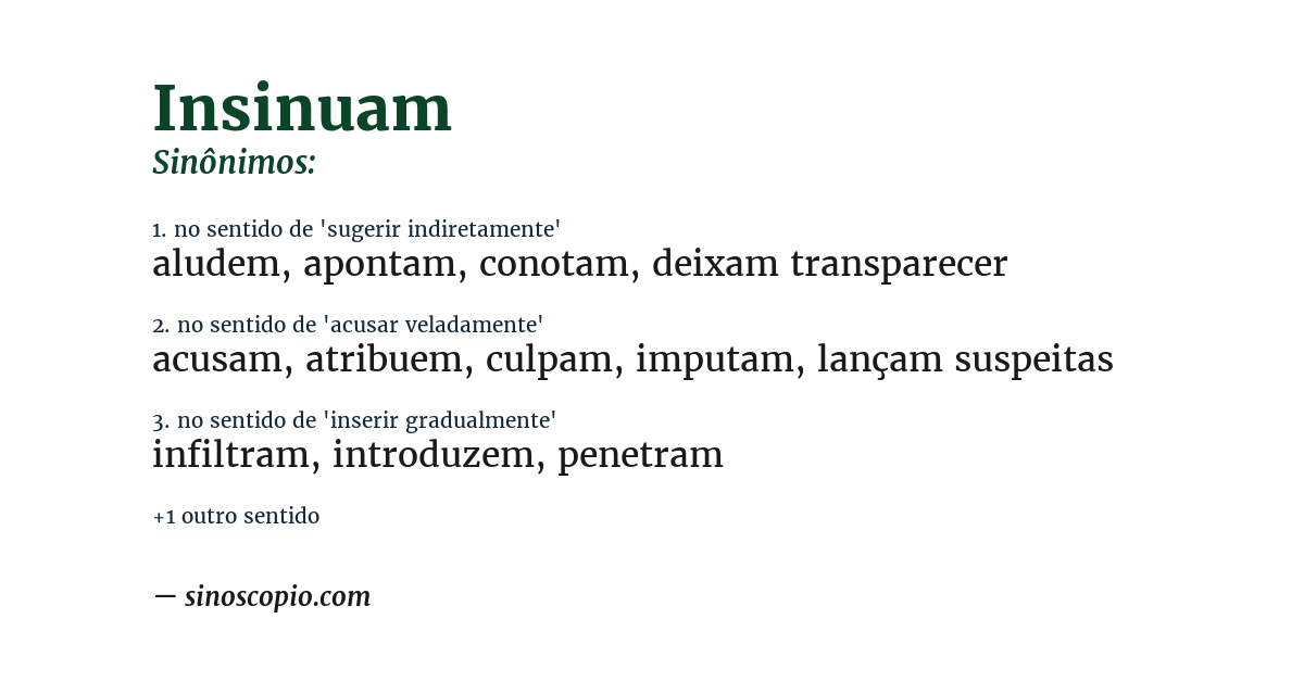 Sinônimo de insinuam
