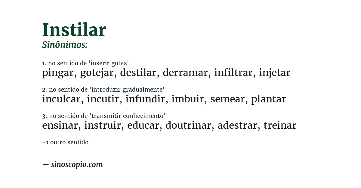 Sinônimo de instilar
