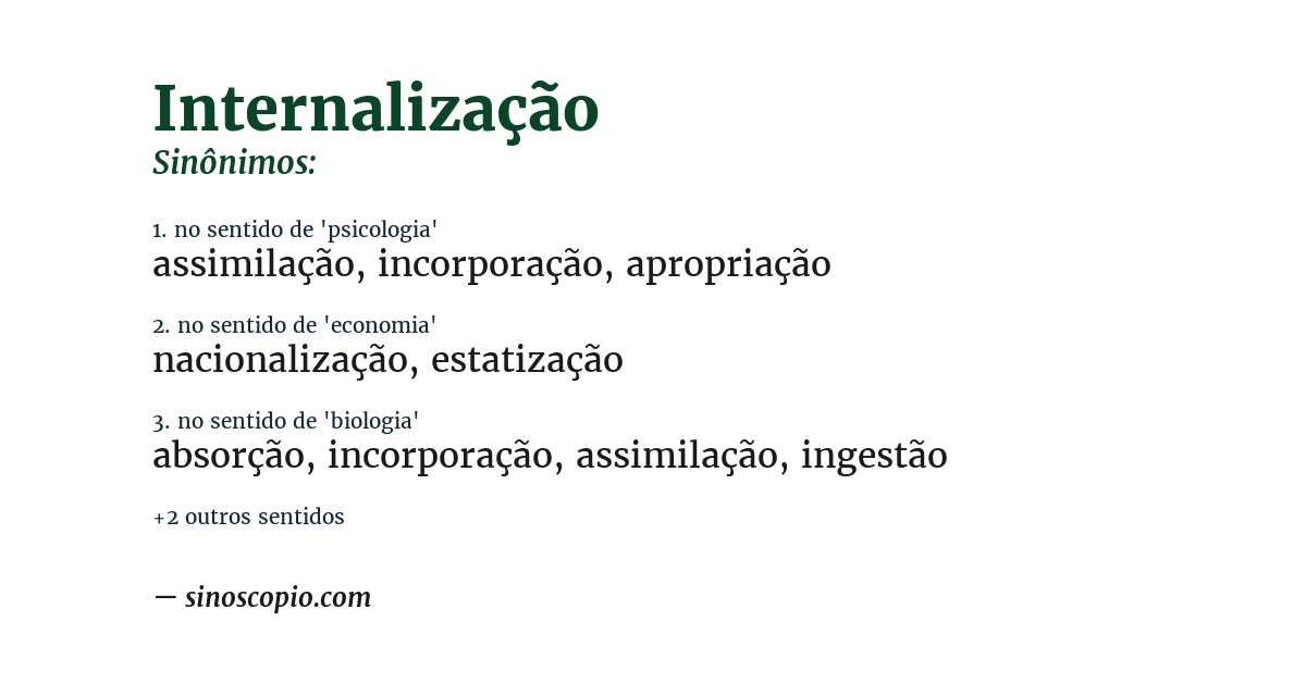 Sinônimo de internalização
