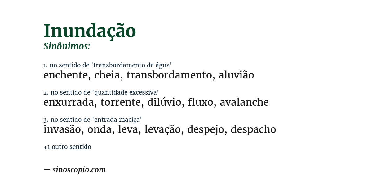Sinônimo de inundação