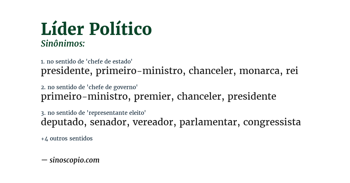 Sinônimo de líder político