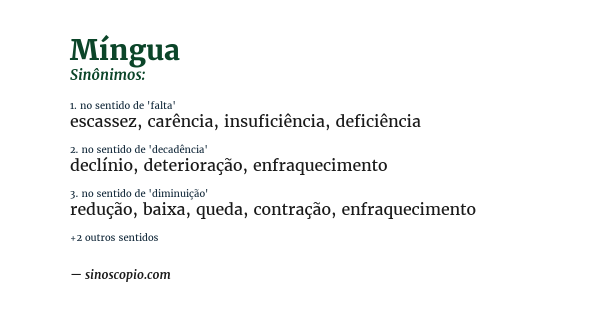 Sinônimo de míngua