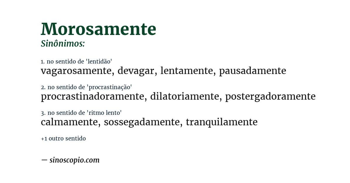 Sinônimo de morosamente
