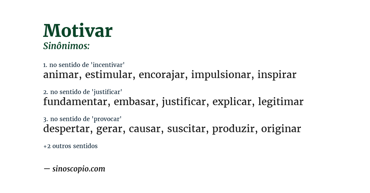 Sinônimo de motivar