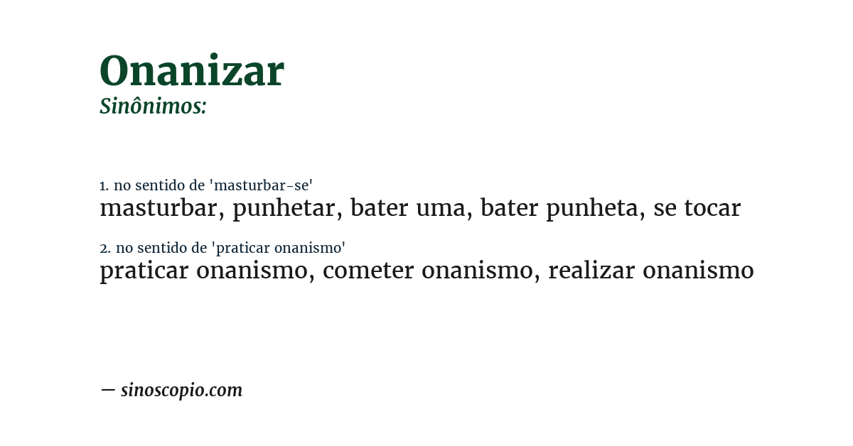 Sinônimo de onanizar
