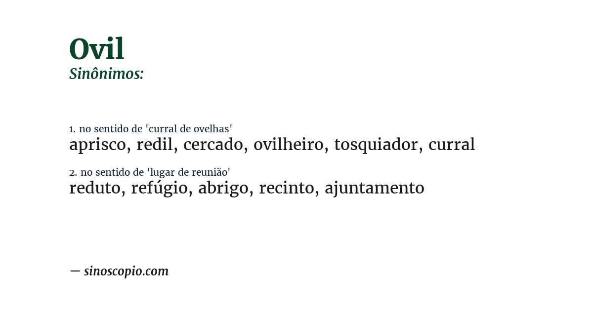 Sinônimo de ovil