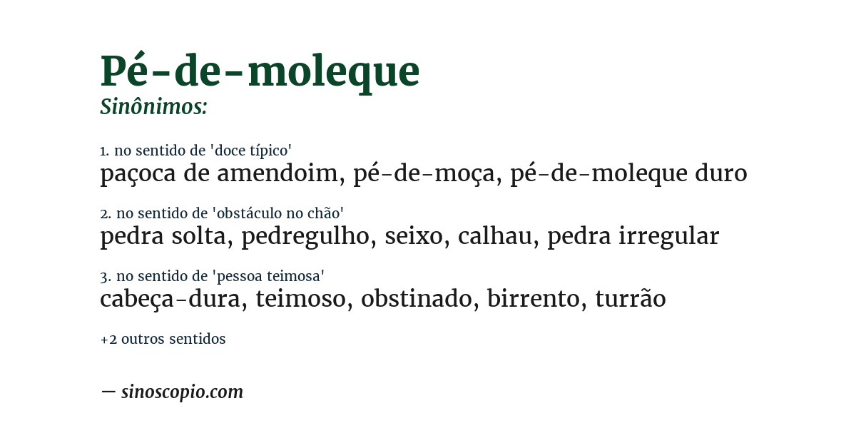 Sinônimo de pé-de-moleque