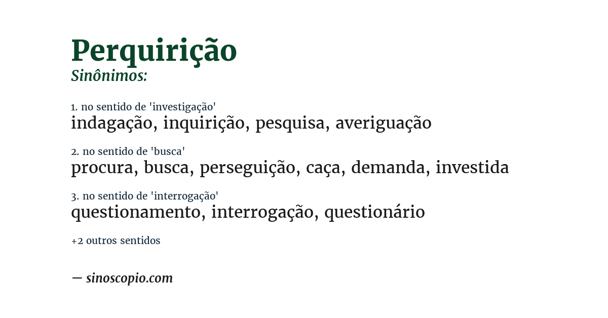Sinônimo de perquirição