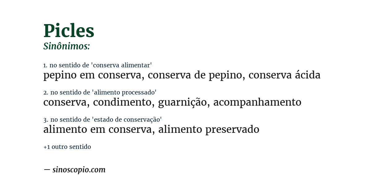 Sinônimo de picles