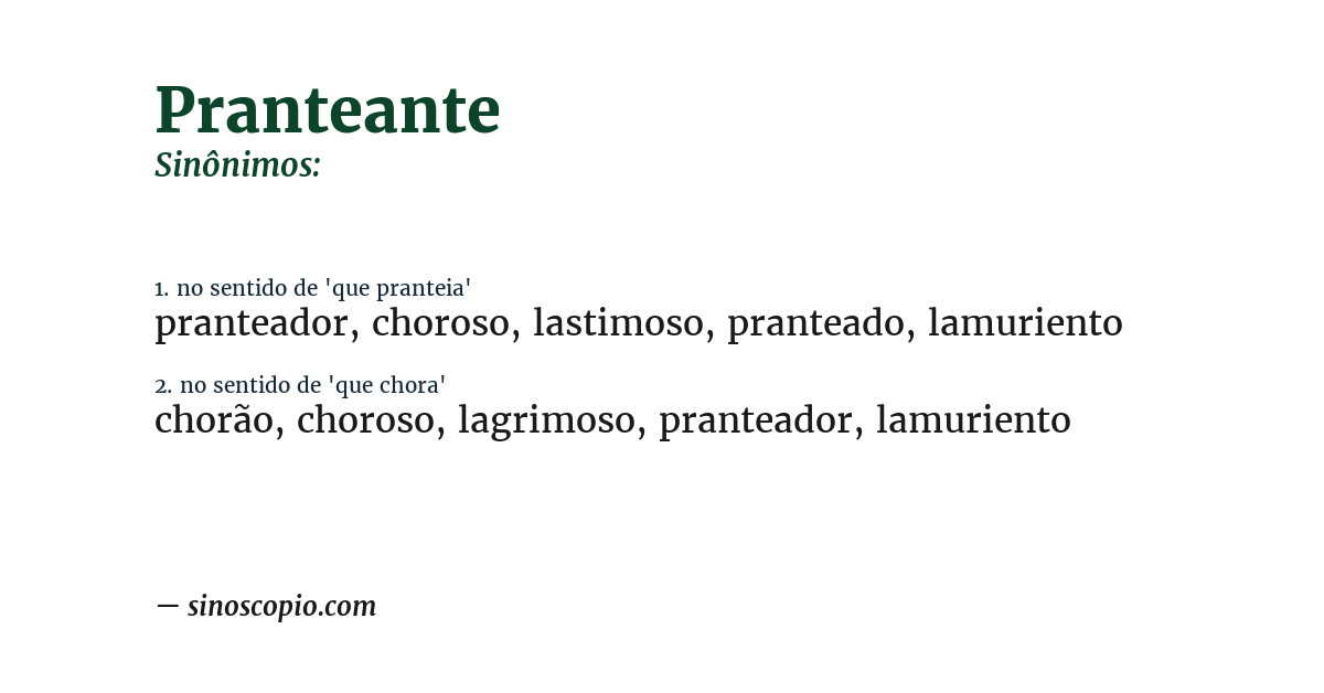 Sinônimo de pranteante