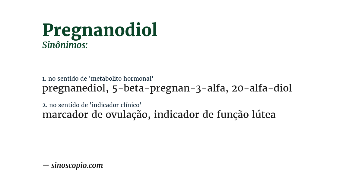 Sinônimo de pregnanodiol