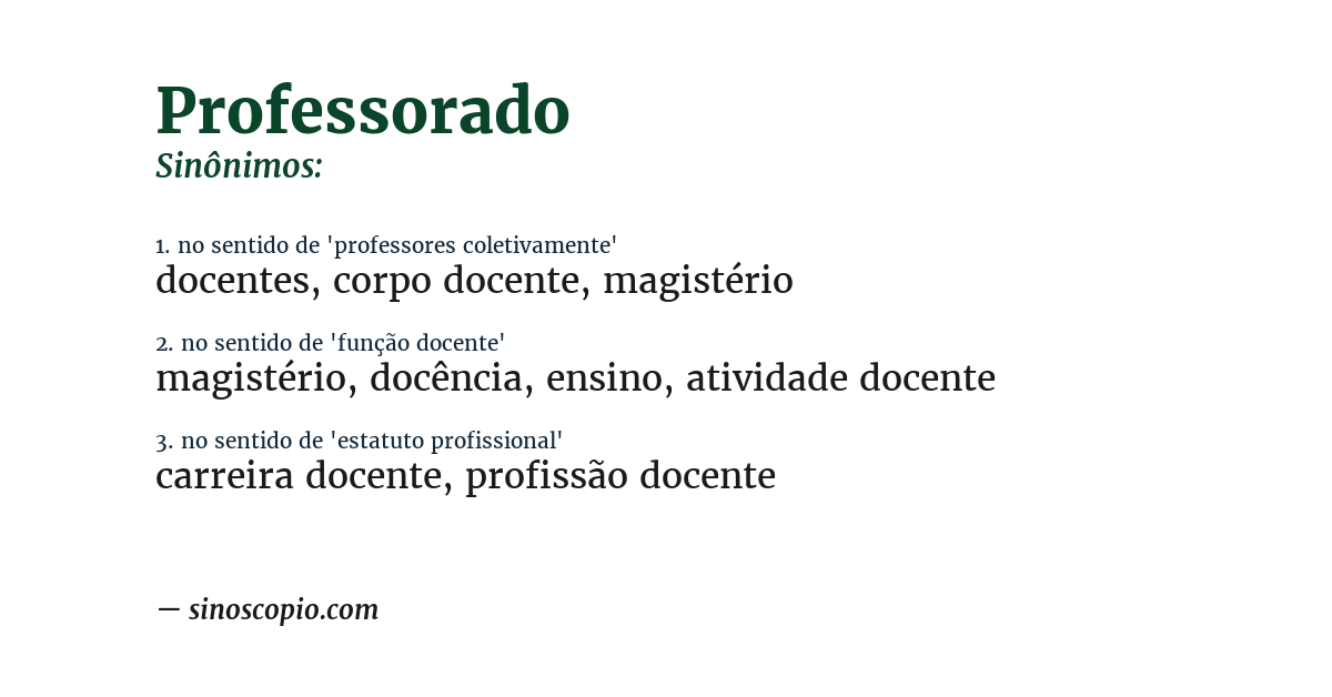Sinônimo de professorado