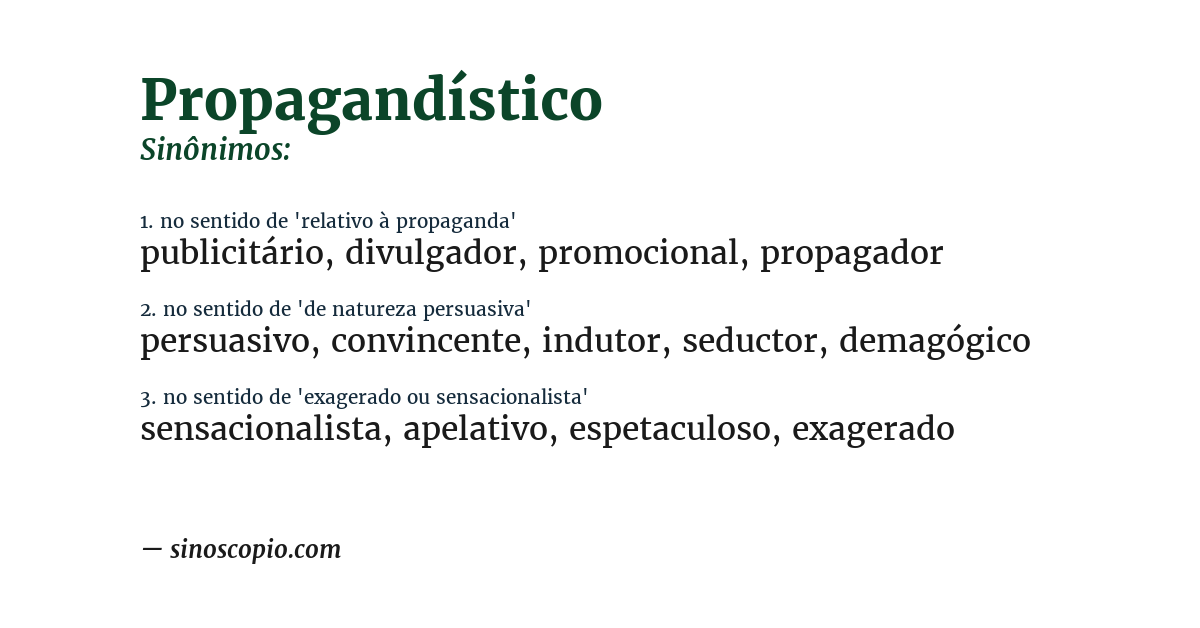 Sinônimo de propagandístico