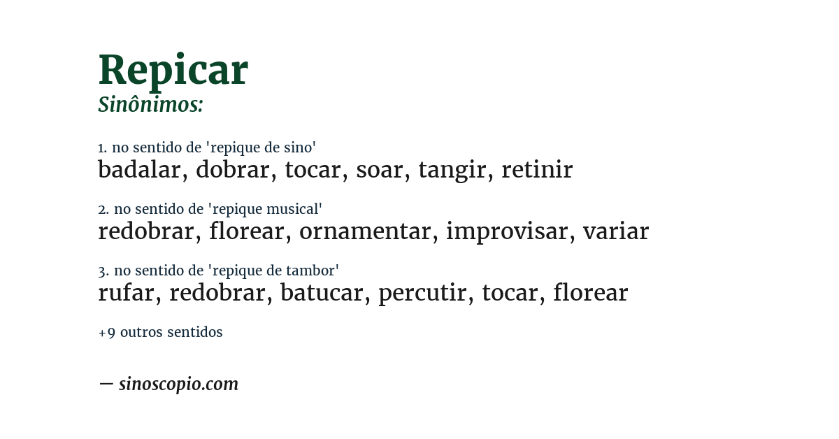 Sinônimo de repicar