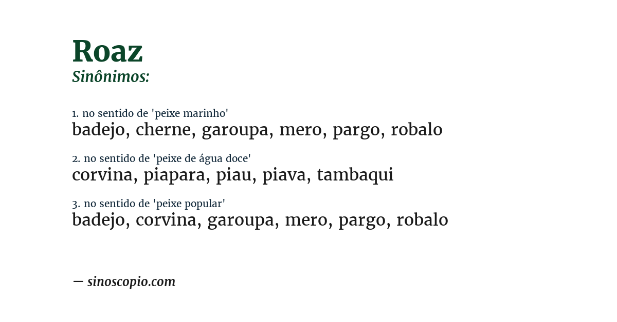 Sinônimo de roaz