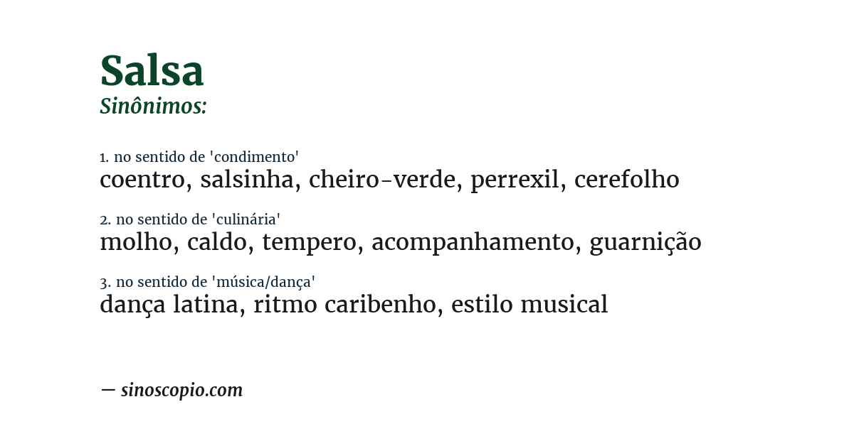 Sinônimo de salsa
